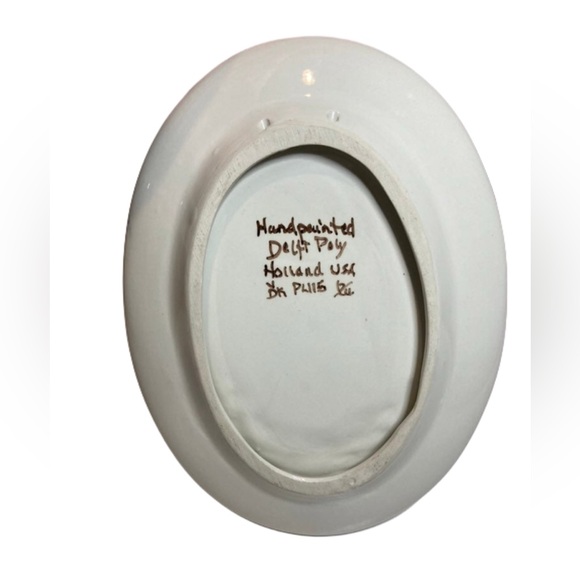 Vintage hand painted Delft Poly tulip plate - Picture 2 of 5